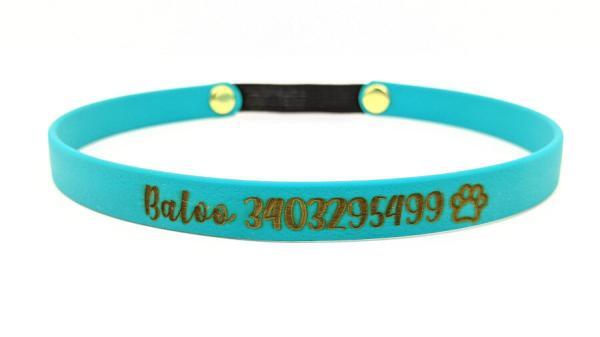Collare riconoscimento per cani e gatti con nome e numero di telefono colore smeraldo by Toscani Store fronte