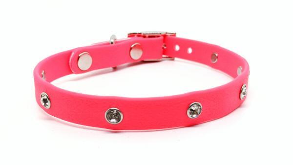 collare toscani store per cani talgia piccola maestà rosa con strass argento fronte_sito