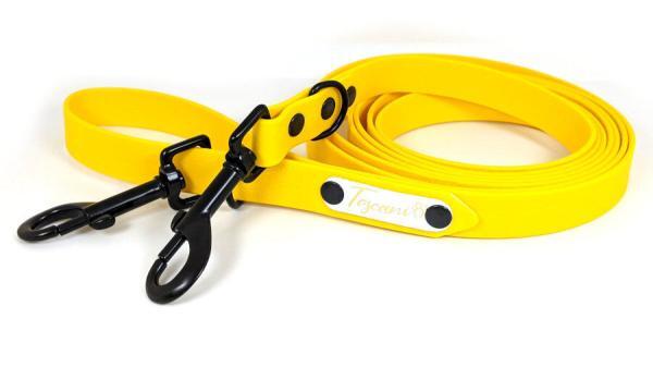 guinzaglio addestramento per cani toscani store 20mm giallo canarino con minuterie zinco nero dark