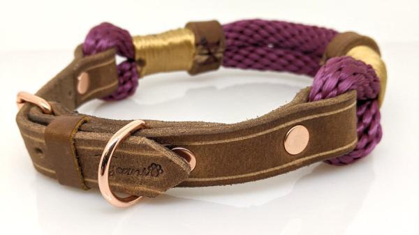 Collare nuvola vino modello fibbia regolabile oro rosa con pietra piropo vista 45