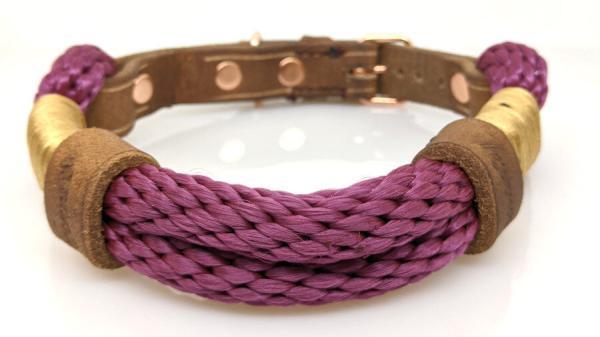 Collare nuvola vino modello fibbia regolabile oro rosa con pietra piropo vista retro