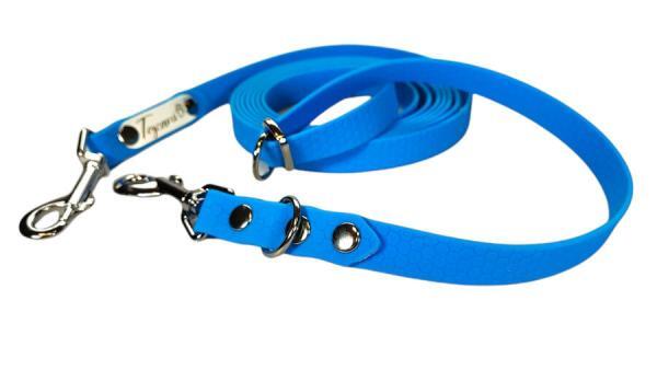guinzaglio Qui azzurro cielo regolabile al centimetro ideati da toscani store per cani addestramento hiking e passeggiate