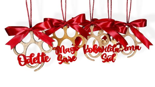 addobbi di Natale personalizzati con zampa di legno per cane gatto con nome del tuo pet in plexyglass toscani store
