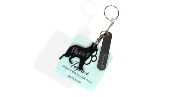 Portachiavi pet plexyglass personalizzato con razza cane Border Collie e nome toscani store