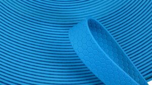 bobina fettuccia waterproof gummy esagonale 20mm per collari e guinzagli colore azzurro toscani store