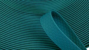 bobina fettuccia waterproof gummy esagonale 20mm per collari e guinzagli colore smeraldo toscani store