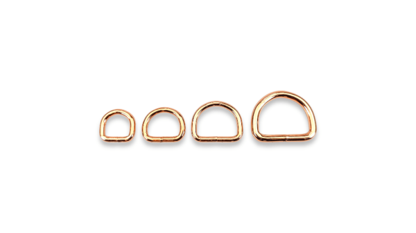 oro rosa anelli mezzianelli a D per collari guinzagli pettorine capezze accessori toscani store