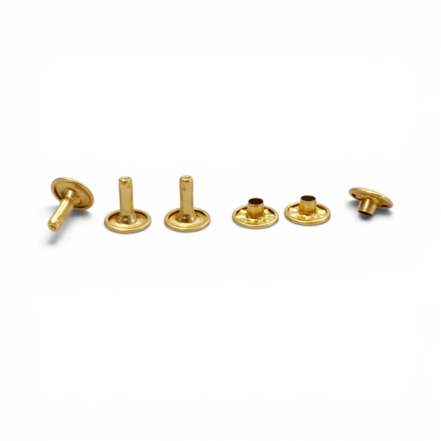 rivetti a doppia testa in ottone color oro satinato per creazioni di collari borse gioeilli calzolaio selleria toscani store
