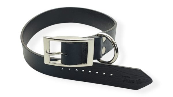collare per cane cuoio nero da 3cm modello fibbia regolabile per cani di grande taglia vista frontale aperto toscani store