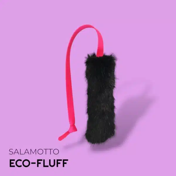 Giochi per cani salamotto in pelliccia sintetica con laccio waterproof rosa fluo verticale