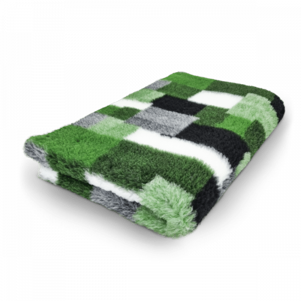 vet bed soffice tappeto per animali con antiscivolo fantasia quadrati scacchi verdi toscani store