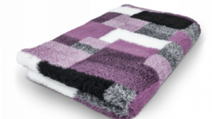 vet bed soffice tappeto per animali con antiscivolo fantasia quadrati scacchi viola toscani store