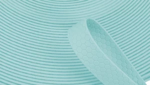 bobina fettuccia waterproof gummy esagonale 20mm per collari e guinzagli colore pastello azzurro toscani store