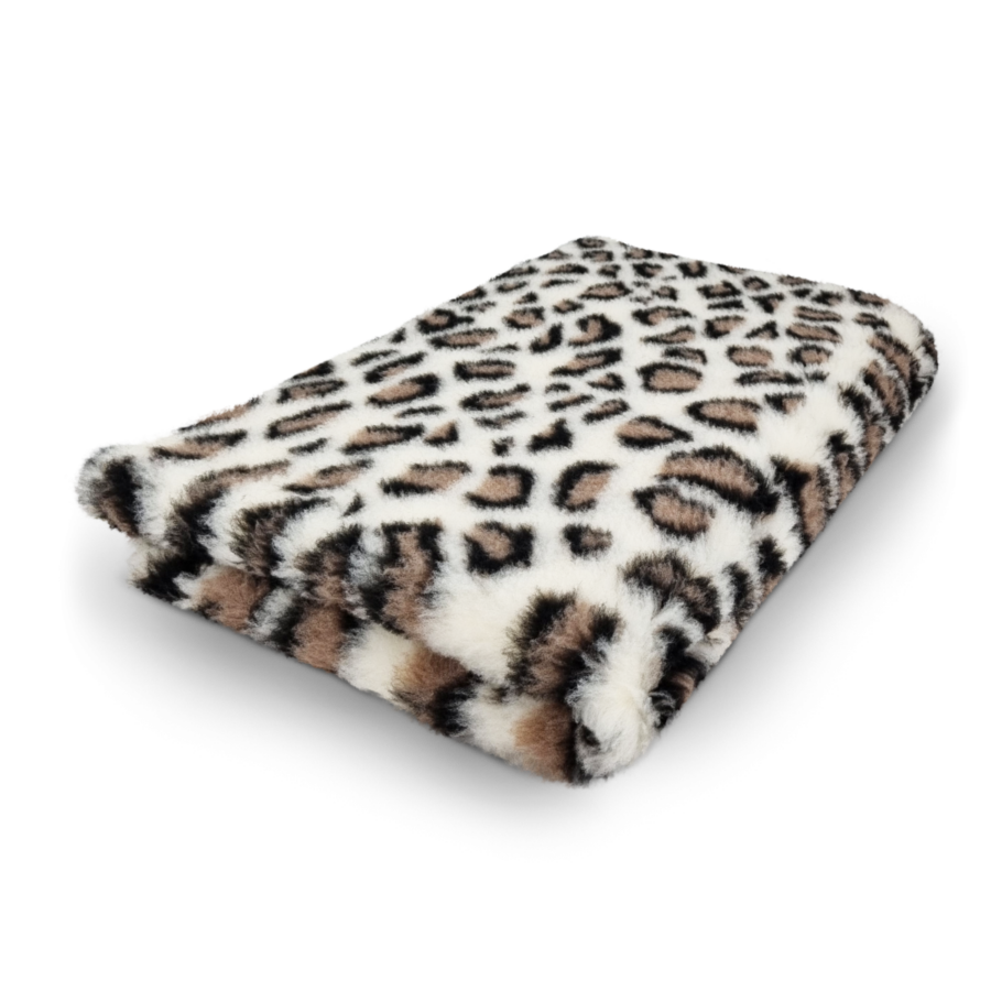 vet bed soffice tappeto per animali con antiscivolo fantasia leopardato crema toscani store