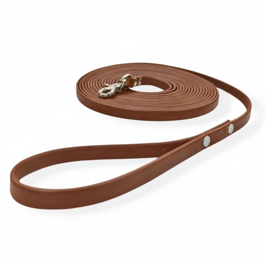 longhina da 7 metri in cuoio 13mm colore beige per mantrailing addestramento del cane toscani store