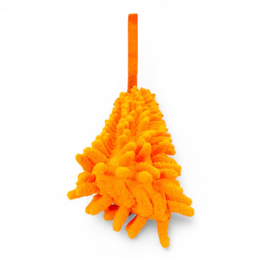gioco per cane in mop con maniglia antishock tira e molla contesa predazione toscani store arancio fluo fronte