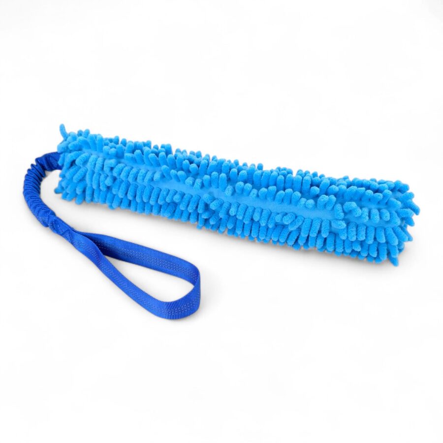 gioco per cane in mop con maniglia antishock tira e molla contesa predazione toscani store azzurro fluo