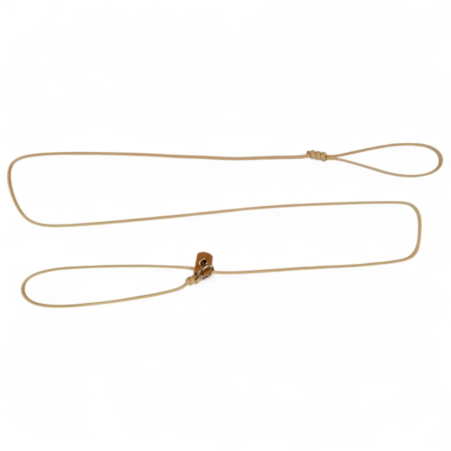 guinzaglio retriever in paracord per escposizione expo canina colore beige toscani store alto