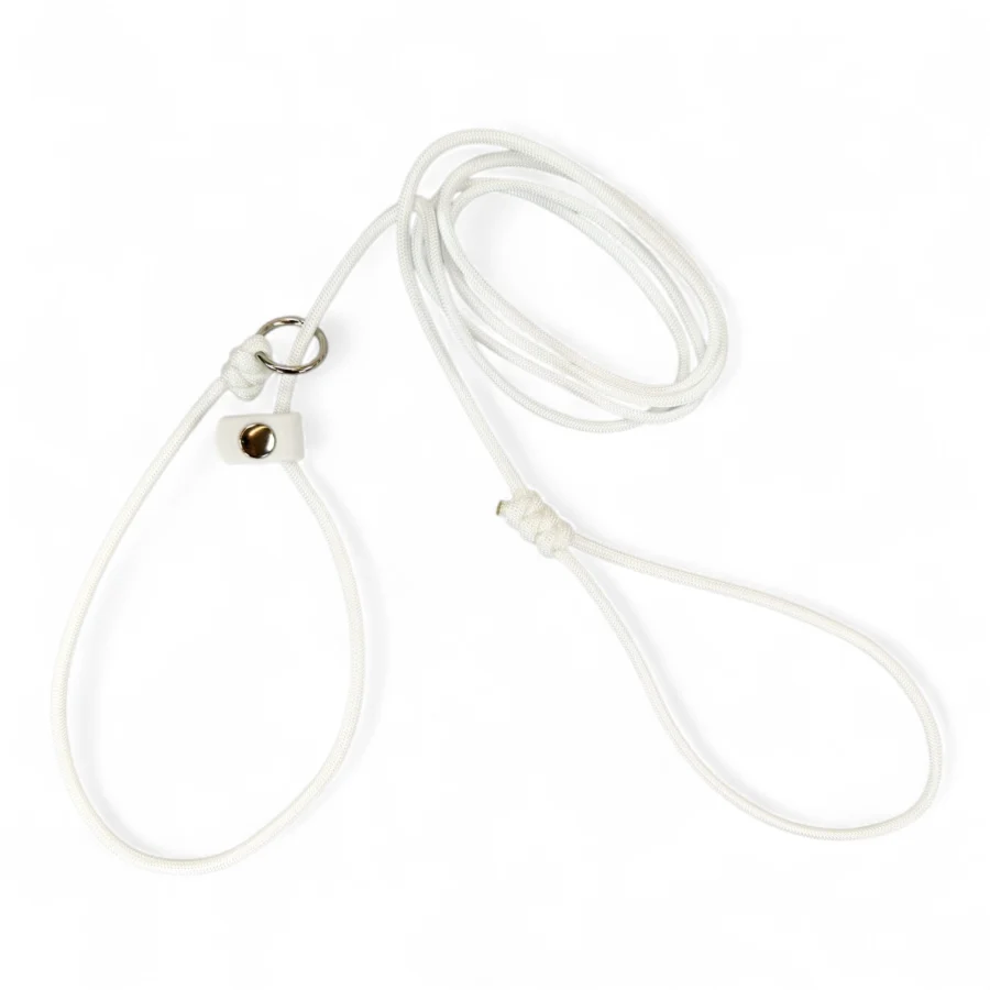 guinzaglio retriever in paracord per escposizione expo canina colore bianco toscani store gomitolo