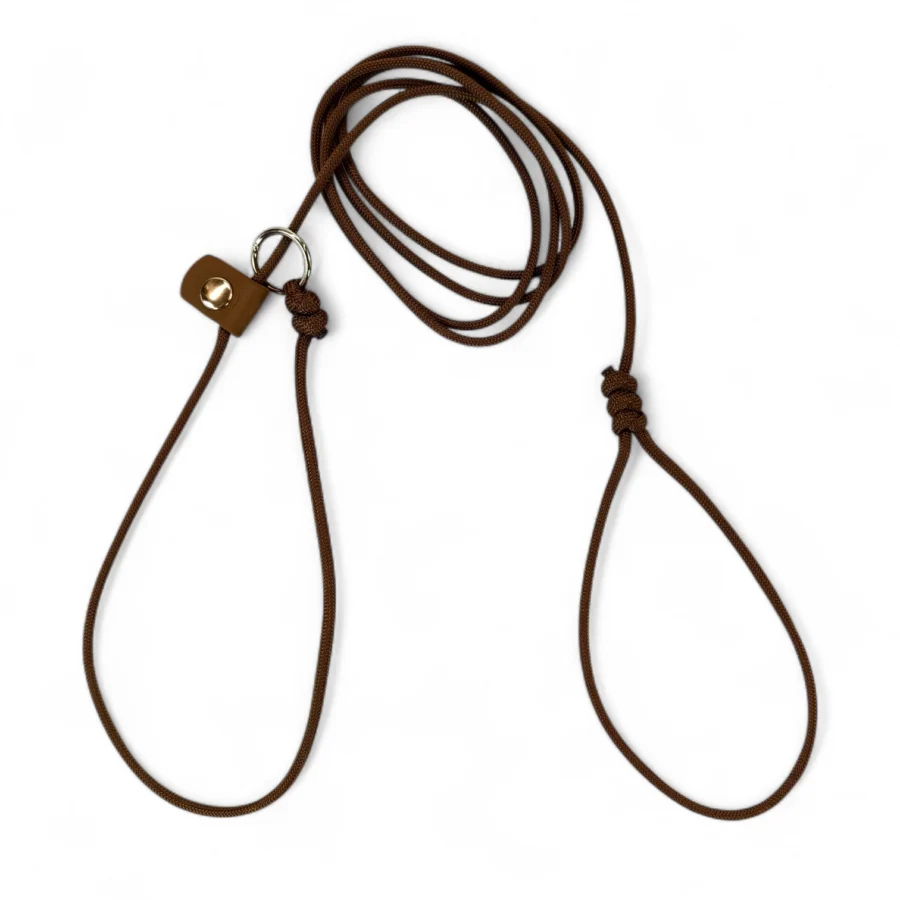 guinzaglio retriever in paracord per escposizione expo canina colore marrone toscani store gomitolo