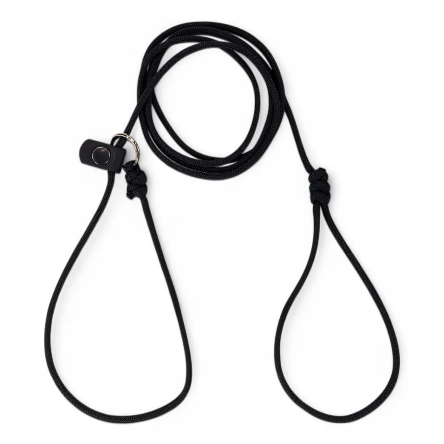 guinzaglio retriever in paracord per escposizione expo canina colore nero toscani store gomitolo
