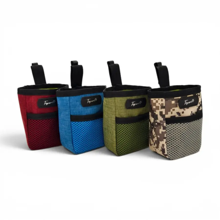 gruppo porta premietti per addestramento del cane con aggancio cintura mix colori toscani store