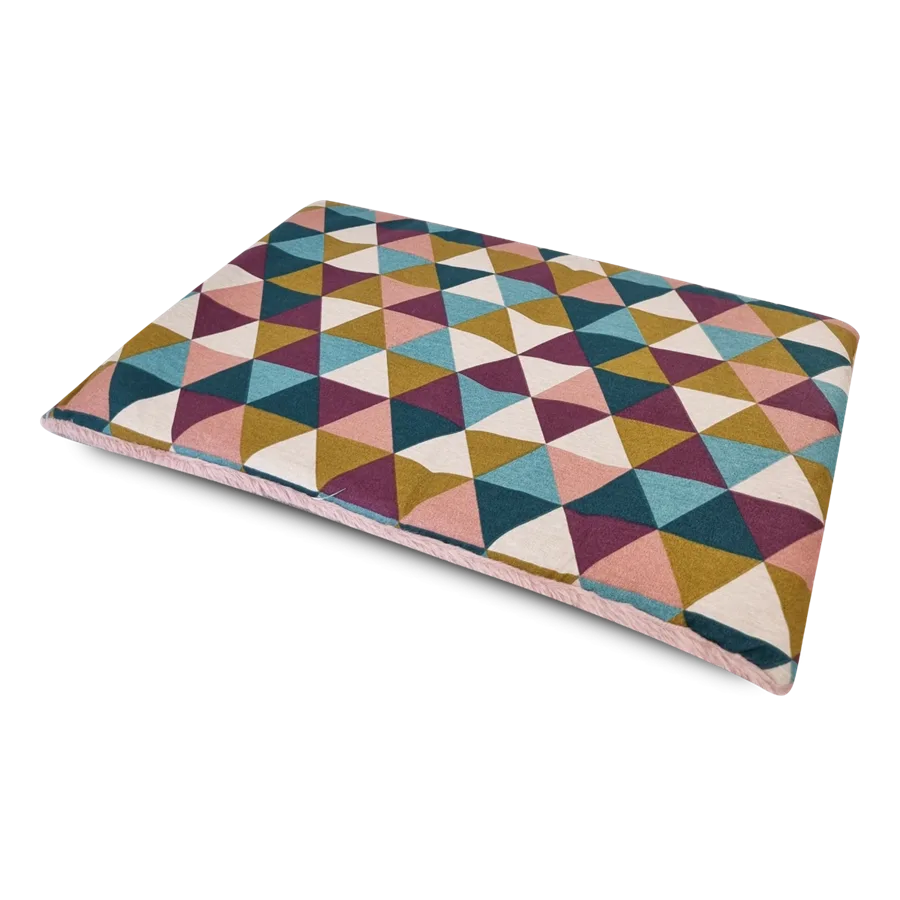 cuscino per cane 60x40cm doubleface triangoli